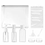 Neceser Transparente Viaje Avión de Aseo Personal con Botes Rellenables para Líquidos y Maquillaje I Kit de Viaje Organizador de Plástico para la Maleta Cabina para Hombre y Mujer