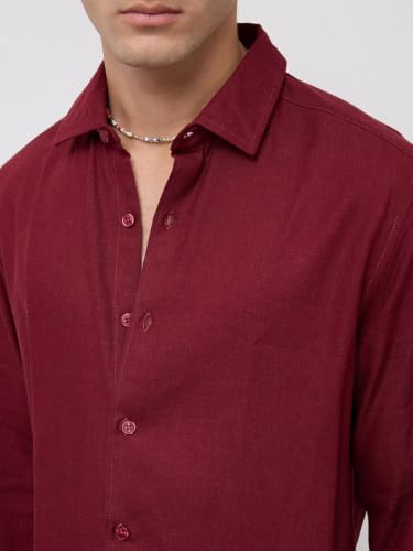 Image of VASTRADO Elegant Maroon Everyday Shirt