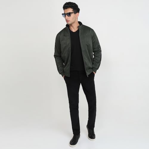 Image of Park Avenue Men Regular Fit Solid Pattern Pure Polyester Turtle Neck Full Sleeve Casual Outer Wear