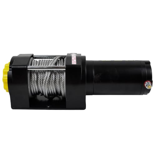 RocwooD Electric Winch 3000lbs / 1361kg 12V Steel Cable Recovery Winch Including Fairlead Roller, Mounting Plate & Wireless Remotes Offroad Heavy Duty Winch