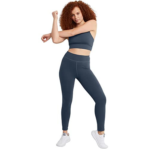 Hanes Women's Originals Bralette, Pullover Cotton Longline Bra With Moderate Support, Trekking Grey, Large #TOP4