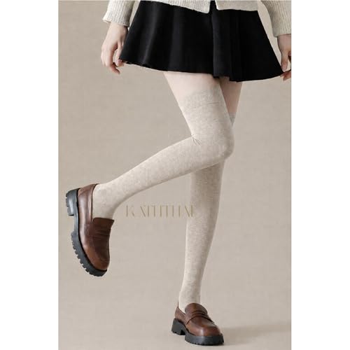 Image of Kaththai Wool Warm Thigh High Socks for Women | Soft & Breathable Knit Thermal Leg Warmers | Versatile Multi-Way Wear, Knee-Length | Winter & Fall Essential
