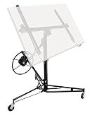 Drywall Lift Jack, 150LB Capacity Drywall Hoist with Wheels, 6.2FT-16FT Adjustable Height, 60° Tilt & 360° Rotation, Heavy Duty Sheetrock Lifter for Ceiling and Wall Installation by 1 Person