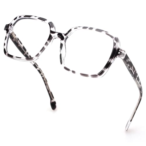 Image of Oversized Blue Light Blocking Glasses for Women and Men, Square Frame Computer Gaming Glasses Anti Glare & UV RF6215