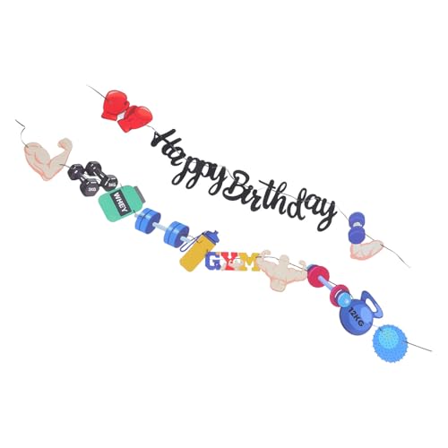 ibasenice Geburtstagsbanner für Fitnessparty aus Papier mit Einzigartigem Design und Leichten Materialien Vielseitig für Persönliche Trainingsräume und Gruppenkurse Geeignet