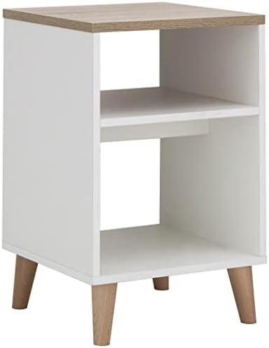 GFW Lamp Table, Engineered Wood, White, H-60cm x W-39.5cm x D-39cm