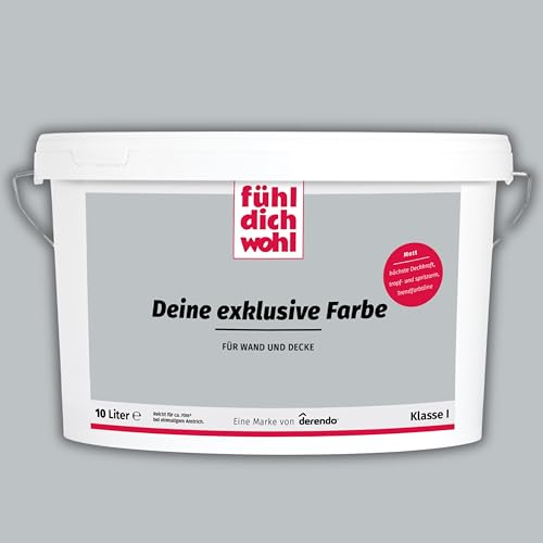 derendo Fühl Dich Wohl Deine Farbe grau, matte Wandfarbe grau, hohe...