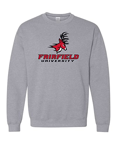CreateMyTee | Fairfield University Crewneck Sweatshirt (Sport Grey, X-Large)
