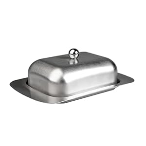 IBILI Butter Dish with Lid of Stainless Steel, Silver, 20 x 13 x 8 cm