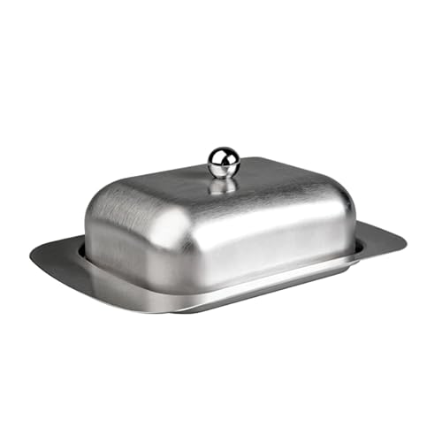 IBILI Butter Dish with Lid of Stainless Steel, Silver, 20 x 13 x 8 cm