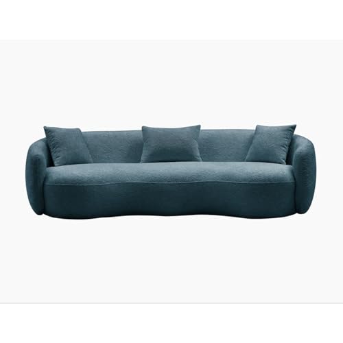 Image of LEGACY OF COMFORT Yazgur 85'' Mid-Century Modern Curved Living Room Sofa, 3-Seat Fabric Couch for Living Room, Office, Apartment (Teal)