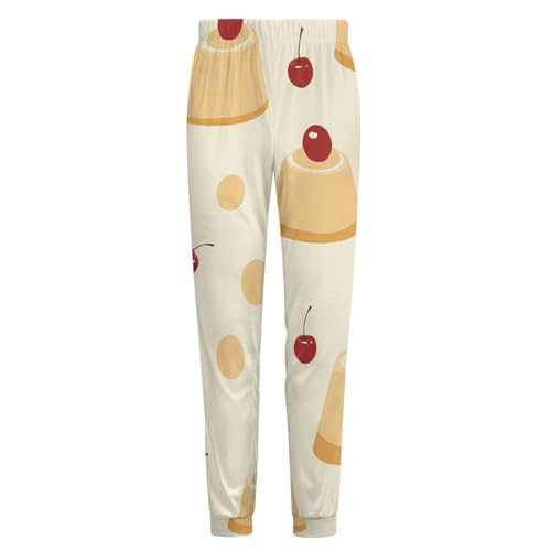 Cheese Pudding Cherries Men's Pajama Pants Lounge Pant Sleepwear PJ Bottoms4