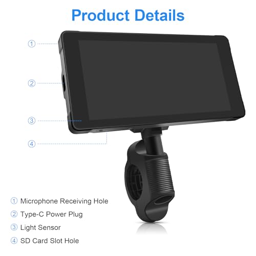 Image of 5.5 inch Motorcycle CarPlay (Includes 128G SD) with Dual Dash Cam, HD Touch Screen, Wireless Android Auto, Waterproof, TPMS, GPS Navigation, Bluetooth, Siri /Google Assistant, Remote Control