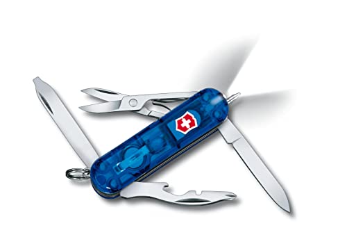 Victorinox Pequeña Herramienta de Bolsillo, color Zafiro Transparente, LED Blanco