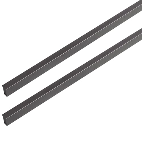 Tiradores de cocina de aleación de aluminio – Pomo de cajón en forma de T, manija de gabinete, tirador de borde de dedo, 600 mm de longitud, juego de 2