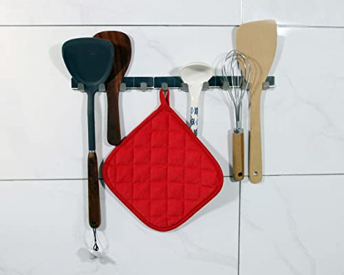 5 Pcs Pot Holders For Kitchen, Cotton Potholers With Great Heat Resistance, Hot Pads, Trivets For Cooking And Baking Red #TOP3