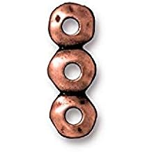 TierraCast Link 3 Hole Nugget Bar ، 7x18mm ، لوحة النحاس العتيقة بيوتر ، 4-Pack