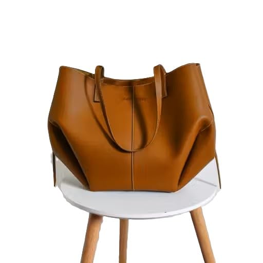 Brown Tote Bag, Faux Leather, Large Shoulder Handbag for Women-image-1