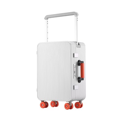 MSWgjYRQ Walizki podróżne Wszystkie walizki ze stopu aluminium magnezu szeroki uchwyt bagaż 50-61 cm metalowe walizki podróżne zamek celny bagaż podręczny, Srebrny A, 24Inches 600mm, Klasyczny