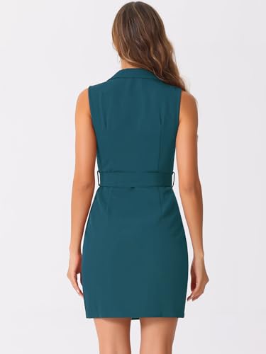 Image of Allegra K Womens Blazer Dress Sleeveless Button Down Business Work Dresses