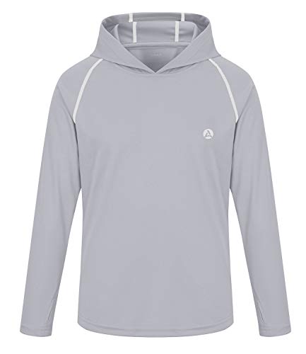 Image of Boys Grils Long Sleeve Sun Shirts UPF50+ Hoodie Thumbhole Rash Guard Quick Dry Atheltic Hiking Workout Water Playing