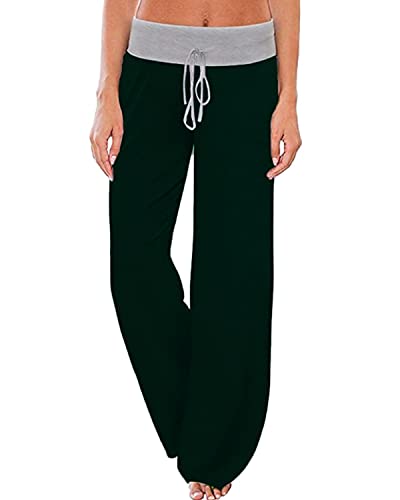 Image of NEWCOSPLAY Women's Comfy Pajama Pants Casual Drawstring Palazzo Lounge Wide Leg Pants