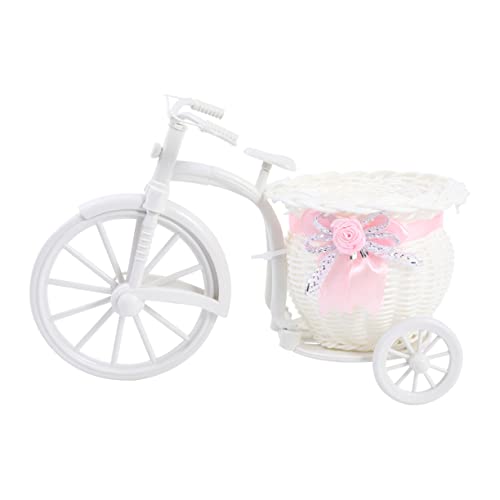 Happyyami 1pezzi Cestino Decorativo Rattan Per Composizioni Floreali Artificiali Carrello Portafiori Con Fiori Finti Colori Misti Per Decorazioni Casa e Matrimonio