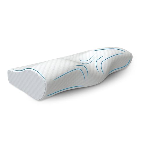 Image of Contour Cervical Neck Pillow for Pain Relief Sleep,Spinal Alignment, Neck Cushion with Memory Foam,Skin Friendly Cover, White (Pack of 1, Contour Cervical Pillow - White)