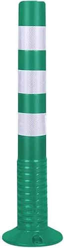 DUANHOZ Parking Bollard Plastic Traffic Post with Reflective Collars, Parking Post Bollards Parking Pole Barrier Cones for Parking Lot/Road Traffic/Construction Site(Green)