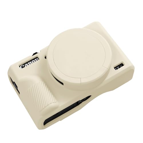 G7X Mark III Case, Protective Case for Canon Powershot G7X Mark III Digital Camera, Removable Lens Cover Silicone Sleeve Soft Camera Cover Rubber Protective Body Skin- Beige