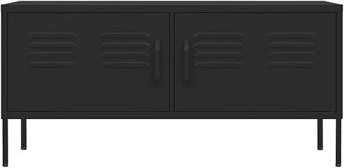 Miniatura 3 de GOLINPEILO Armario de almacenamiento de TV de metal con 2 puertas y un estante en el interior aparador de almacenamiento soporte de TV consola