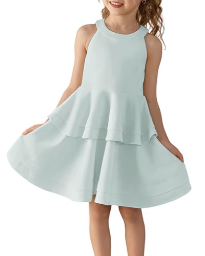 MCieloLuna Cute Girl's Casual Dress Tiered Summer Kids Toddlers Wedding Guest Mini Dresses Party Dance Gown