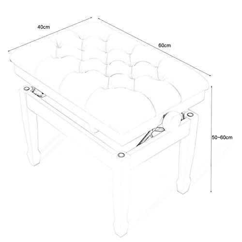 TEmkin Banc de Piano réglable en Hauteur, Tabouret de Piano en Bois Massif, Coussin de Plaisir, équipé de Patins antidérapants sur Les Pieds - Les Beatles, Paul McCartney, John Lennon, RIngo Starr, George Harrison TEmkin Banc de Piano réglable en Hauteur, Tabouret de Piano en Bois Massif, Coussin de Plaisir, équipé de Patins antidérapants sur Les Pieds – Image 4