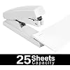 Deli Stapler, Desktop Staplers with 640 Staples, Office Stapler, 25 Sheet Capacity, White
