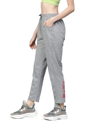Image of Hubberholme Women's Cotton Blend Regular Fit Typography Track Pants