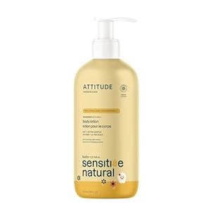 ATTITUDE Body Lotion for Baby, EWG Verified, Plant and Mineral-Based Ingredients, Vegan Personal Care Products, Sensitive Skin, Unscented, 16 Fl Oz