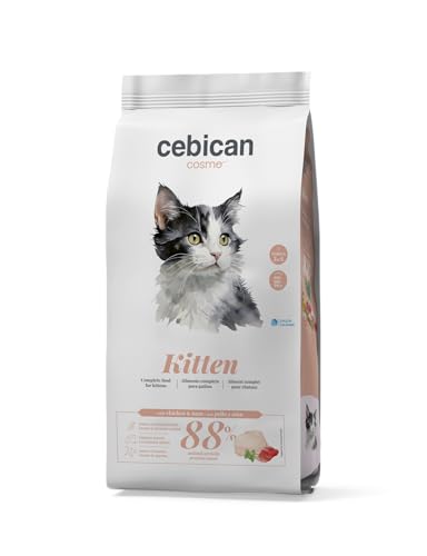 CEBICAN Kitten – Pienso para Gatos Bebes con Pollo y Atún – Comida para Gatos Alta en Proteína para Digestión Saludable Enriquecida con Omega 3, Vitaminas y Prebióticos – 88% Proteína Animal - 1,5kg