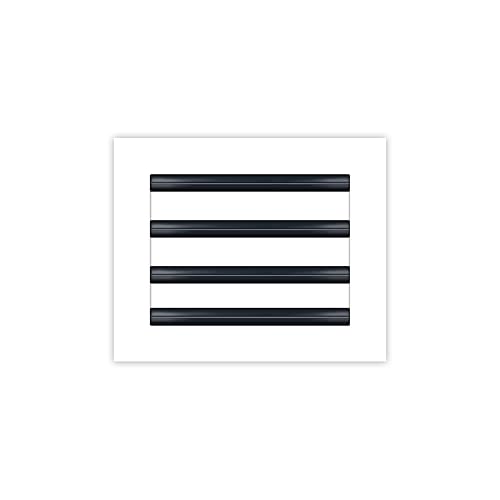 Image of BUILDMART - 10x8 White Modern AC Vent Cover - Decorative Air Vent - Standard Linear Slot Diffuser - Register Grille for Ceiling, Walls & Floors - Texas Buildmart
