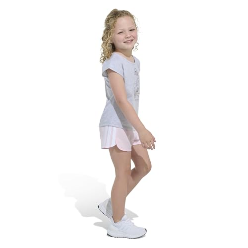 Image of adidas Girls' Graphic Heather Tee Shirt and Mesh Short Set