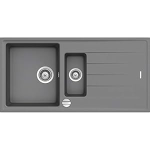 Victory S1000 Granitspüle 100x50cm Küchenspüle Einbau Spülbecken ab 60er Schrank inkl. Drehexcenter Made in Germany (lightgray)