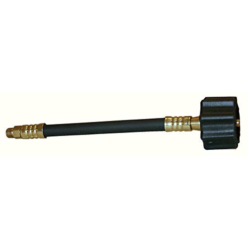 Image of AP Products Marshall Excelsior MER425-48P Flexible Pigtail Hose with Green Female Type 1 Acme Nut x 1 /4 inch Male Inv. Flare - 48 inch, Retail Packaged