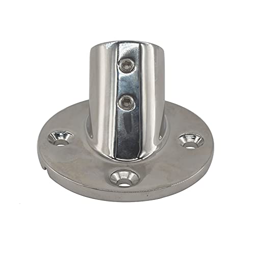 Zerniple Boat Railing Fittings Deck Hardware 316 Stainless Steel 45 Degree Tube Base Rod Flange Holder (pack of 2) - Image 2