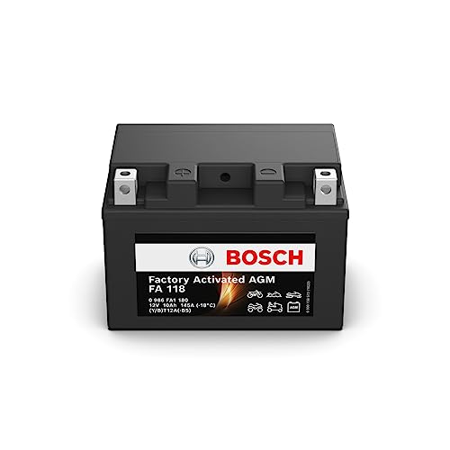 Bosch FA118   Batería para Motocicletas AGM   12V 145A 10Ah   Adecuada para motocicletas, motos de enduro, scooters, quads, motos de agua   Compatible M6016, BT12A BS, BT12A