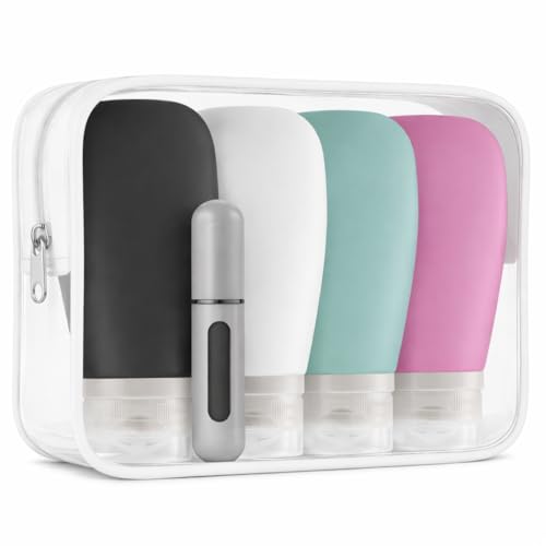 Kit VIAJE AVIóN Neceser Transparente Travel Essentials Botes De...