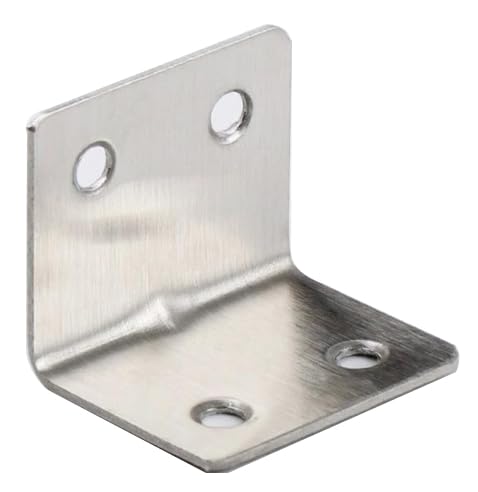 OMIDEAS 12 x Corner Brackets (30 x 30 x 40) Angle Metal Braces Wood Timber Joining Fixing L Repair Furniture Stainless Steel Silver Connector
