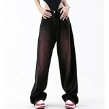 Baggy Jeans Women's Low Waist Boyfriend Y2k Girls' Jeans Hip Hop Straight Vintage Denim Trousers Wide Leg Loose Streetwear Slip-On Jeans Casual Trousers, d, L - Image 5