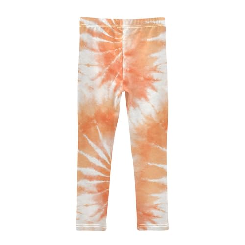 Vdsrup Girls Leggings Orange Tie Dye Kids Length Leggings Pants Toddler Athletic Soft Tights Trousers 4T2