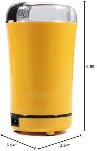 Electric Coffee Grinder, 150W Mini Electric Grinder-Stainless Steel Blades, spice & coffee bean grinder for Must-Have Kitchen Gadgets(Yellow) — view 7