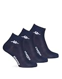 Kappa Paquete de 6 pares de calcetines cortos unisex a la altura del tobillo - art. K004 en algodón. Disponible en los colores blanco, 42-44