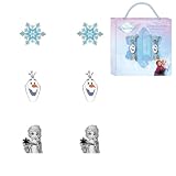 Orecchini Frozen set 3 pezzi per bambine - Orecchini Frozen 3 paia di bigiotteria con disegni ispirati al film